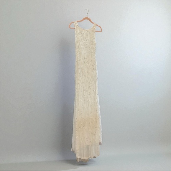 Lulus Glamourous Ever After White Sequin Beaded Backless Maxi Dress Size Small - Picture 2 of 11